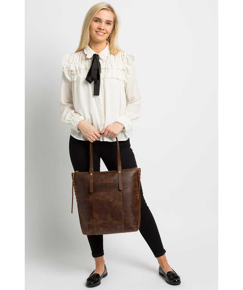 'Aldgate' Vintage Brown Leather Tote Bag Pure Luxuries London
