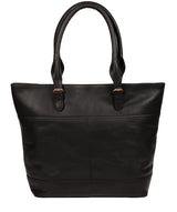 'Monet' Black Leather Tote Bag