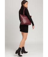 'Monet' Burgundy Leather Tote Bag image 2
