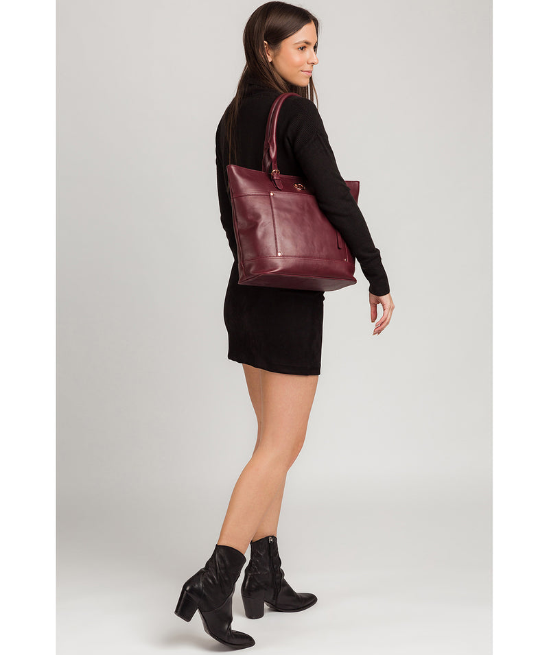 'Monet' Burgundy Leather Tote Bag image 2