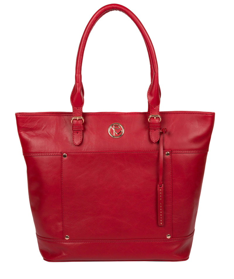 'Monet' Cherry Leather Tote Bag image 1
