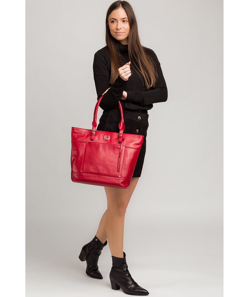 'Monet' Cherry Leather Tote Bag image 2
