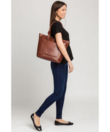 'Monet' Cognac Leather Tote Bag image 2