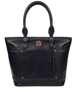 'Monet' Navy Leather Tote Bag image 1