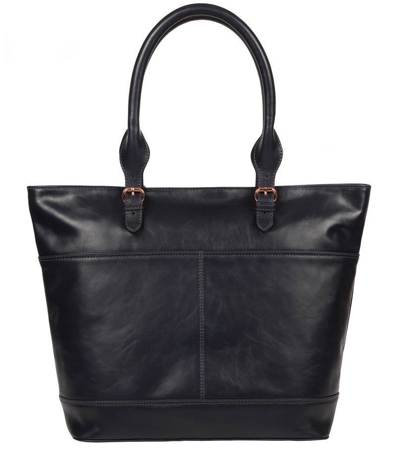 'Monet' Navy Leather Tote Bag image 3
