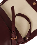 'Ermes' Burgundy Leather Cross Body Clutch Bag Pure Luxuries London