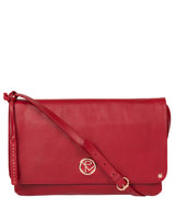 'Ermes' Cherry Leather Cross Body Clutch Bag Pure Luxuries London