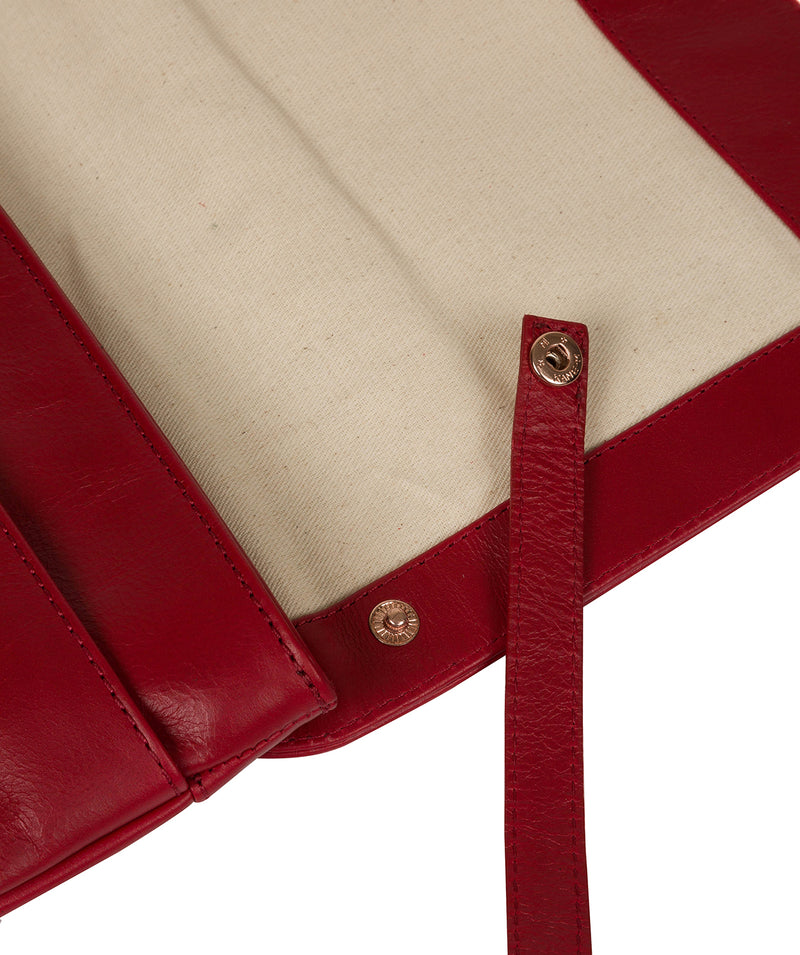 'Ermes' Cherry Leather Cross Body Clutch Bag image 7
