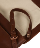 'Ermes' Cognac Leather Cross Body Clutch Bag Pure Luxuries London