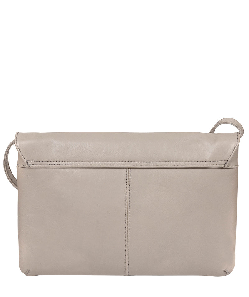'Ermes' Grey Leather Cross Body Clutch Bag Pure Luxuries London