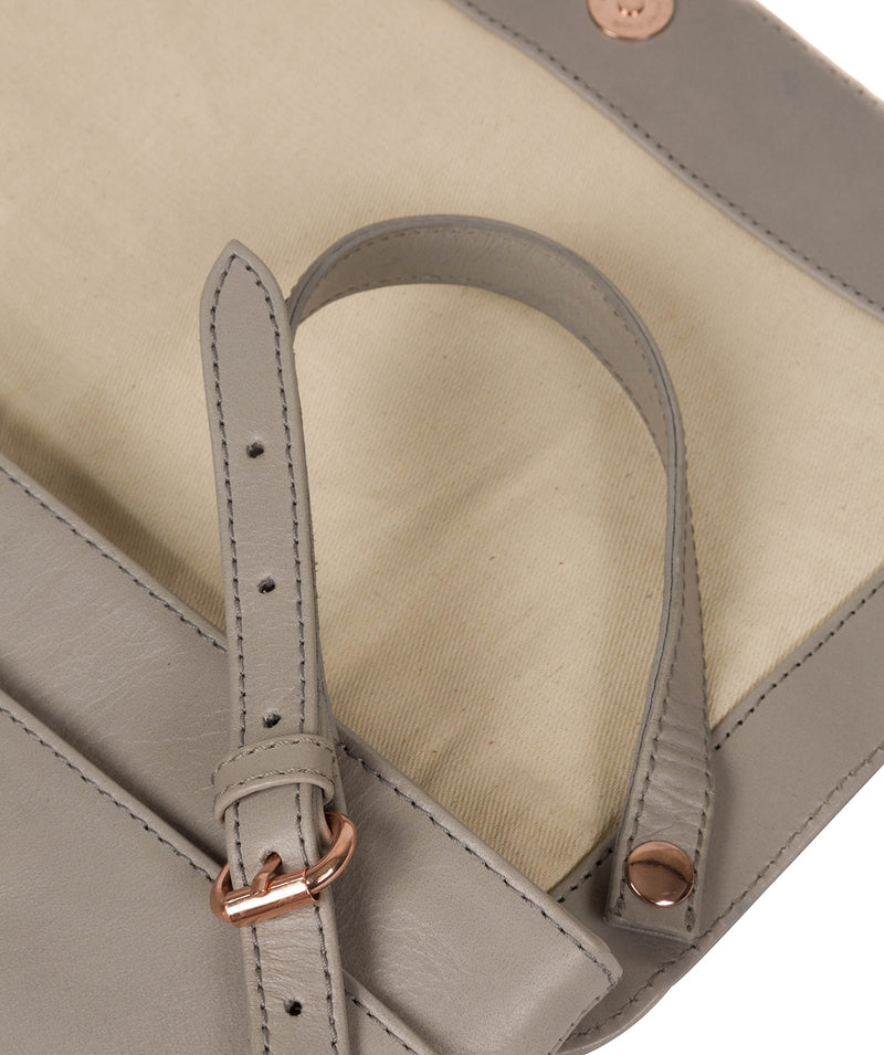 'Ermes' Grey Leather Cross Body Clutch Bag image 8