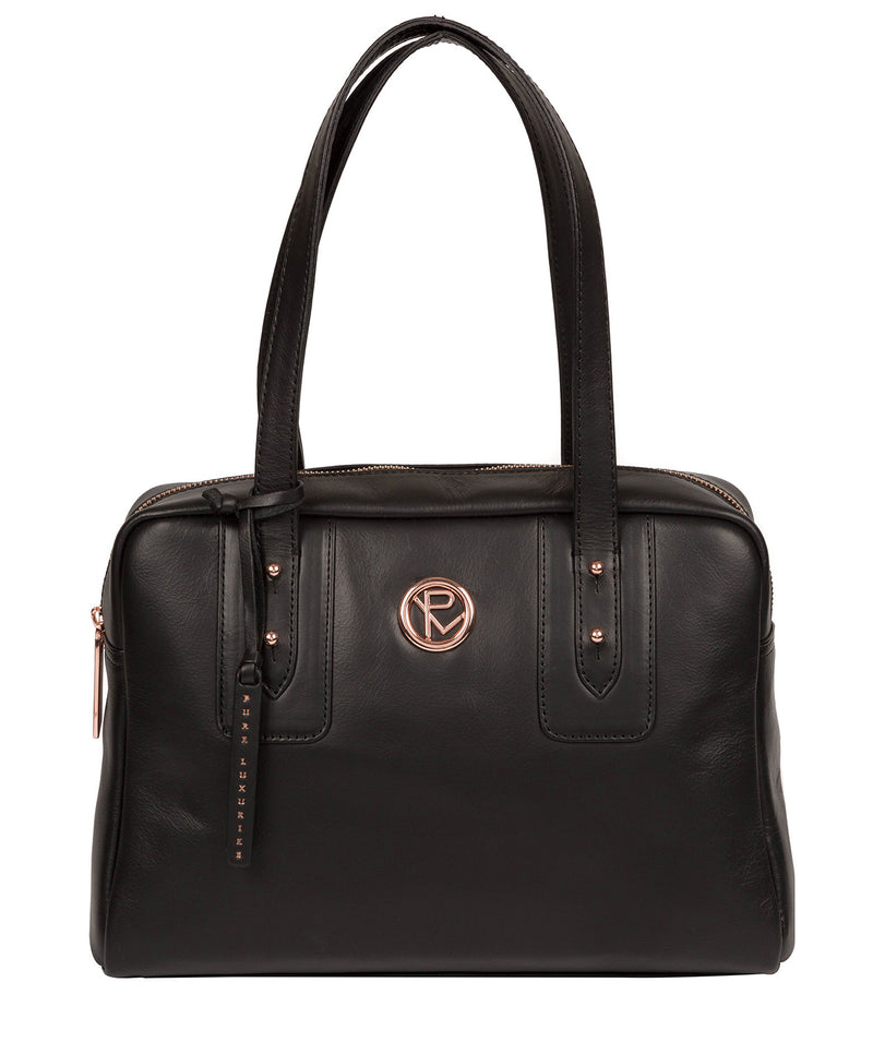 'Madox' Black Leather Handbag image 1