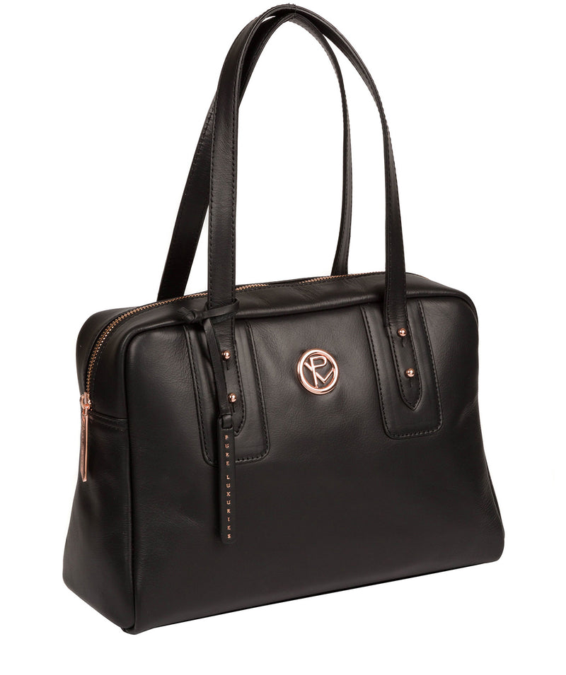 'Madox' Black Leather Handbag image 5