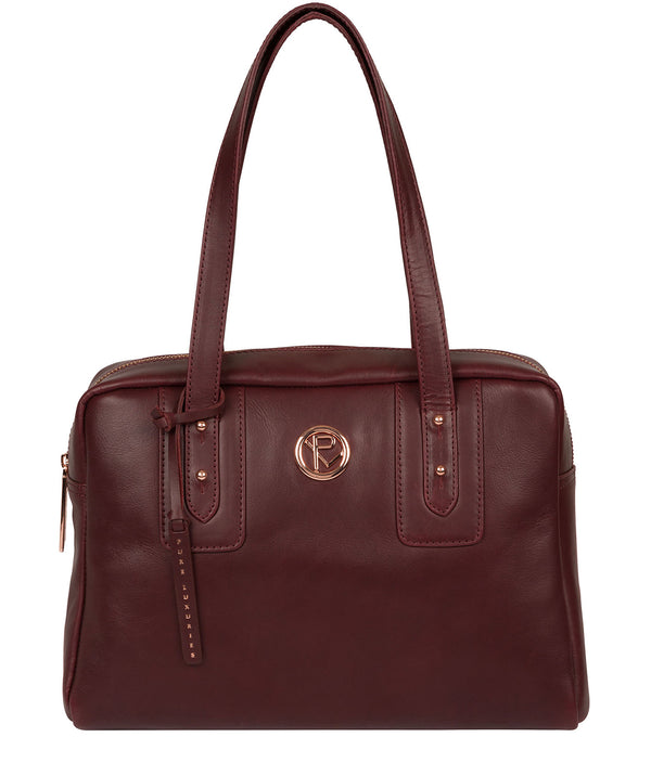 'Madox' Burgundy Leather Handbag image 1