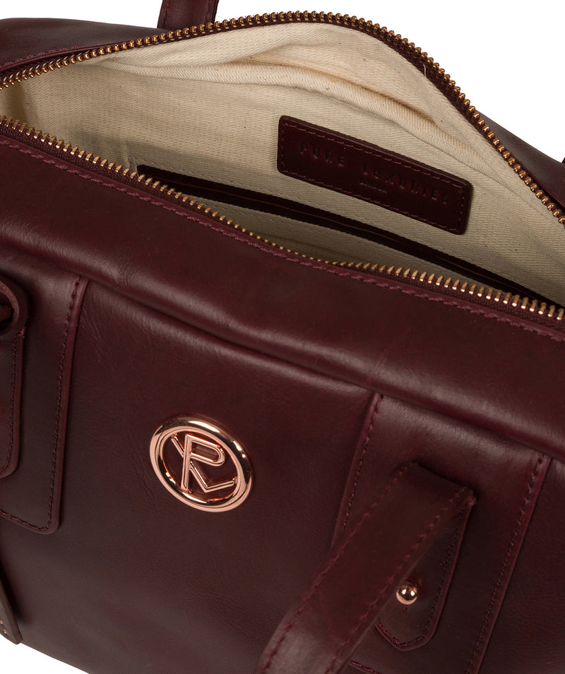 'Madox' Burgundy Leather Handbag image 4