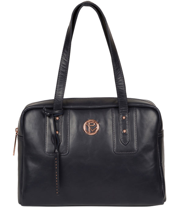 'Madox' Navy Leather Handbag image 1