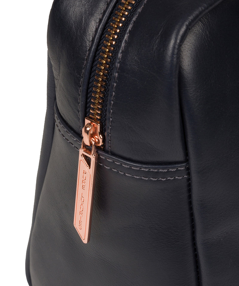 'Madox' Navy Leather Handbag Pure Luxuries London