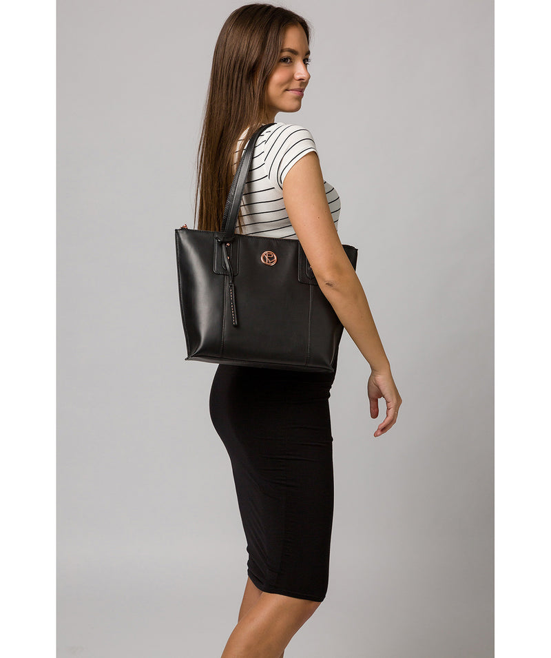 Black Leather Tote Bag 'Goya' by Pure Luxuries – Pure Luxuries London