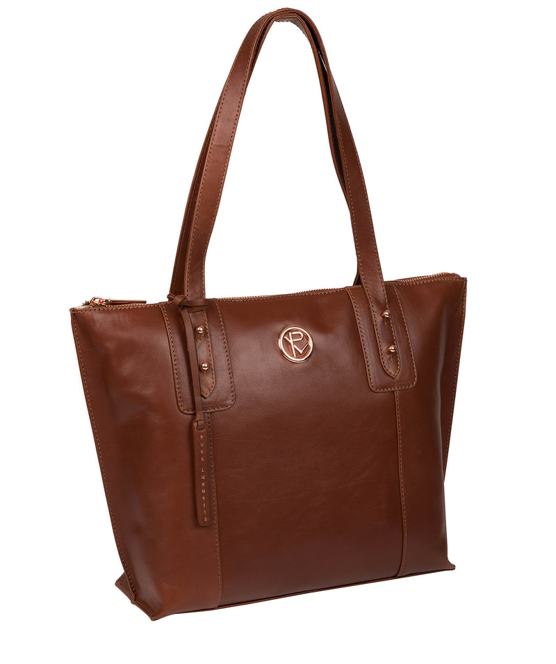 'Goya' Cognac Leather Tote Bag image 5