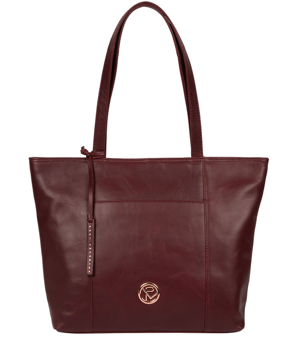 'Pimm' Burgundy Leather Tote Bag image 1
