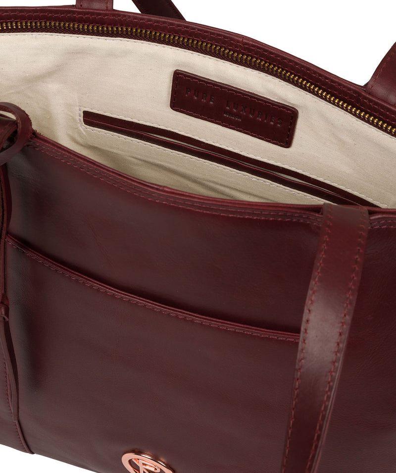 'Pimm' Burgundy Leather Tote Bag image 4