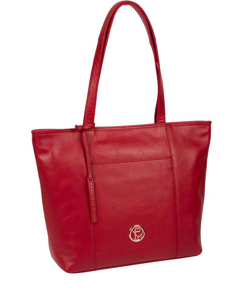 'Pimm' Cherry Leather Tote Bag image 5
