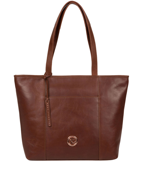 'Pimm' Cognac Leather Tote Bag image 1