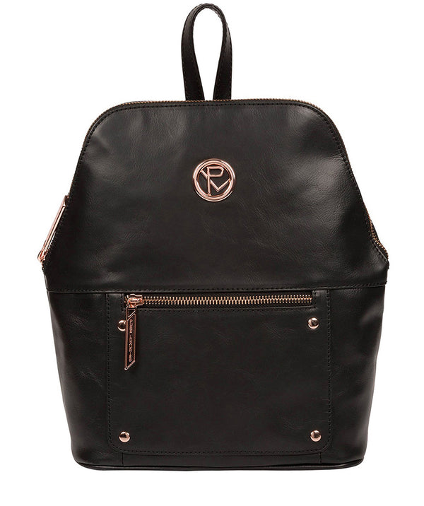'Rubens' Black Leather Backpack