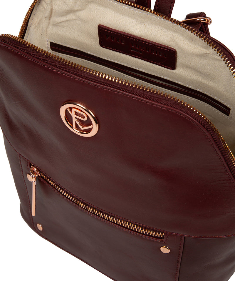 'Rubens' Burgundy Leather Backpack image 4