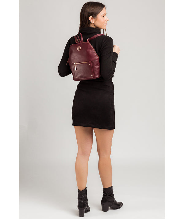 'Rubens' Burgundy Leather Backpack image 2