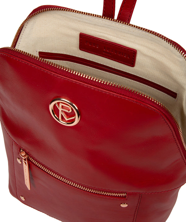 Red Leather Backpack 'Rubens' by Pure Luxuries