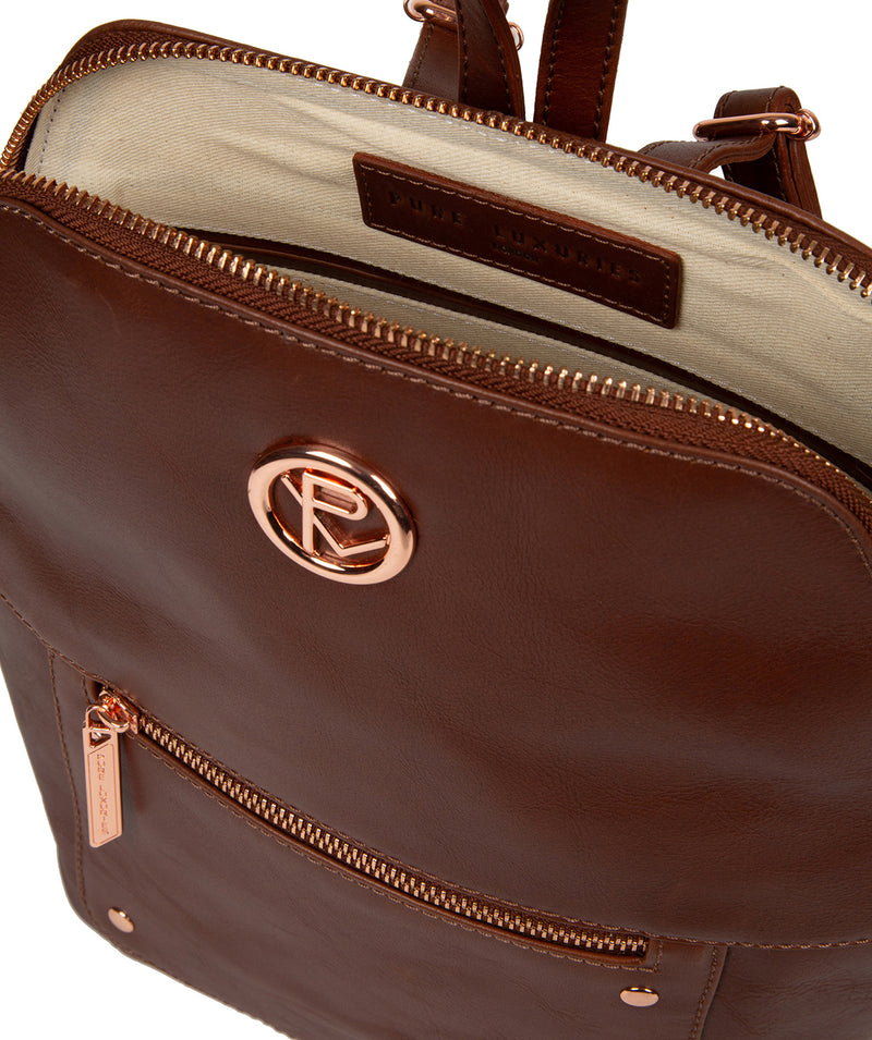 'Rubens' Cognac Leather Backpack image 4