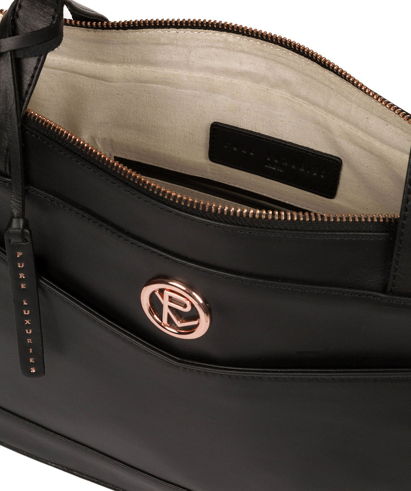 'Zoffany' Black Leather Handbag image 4