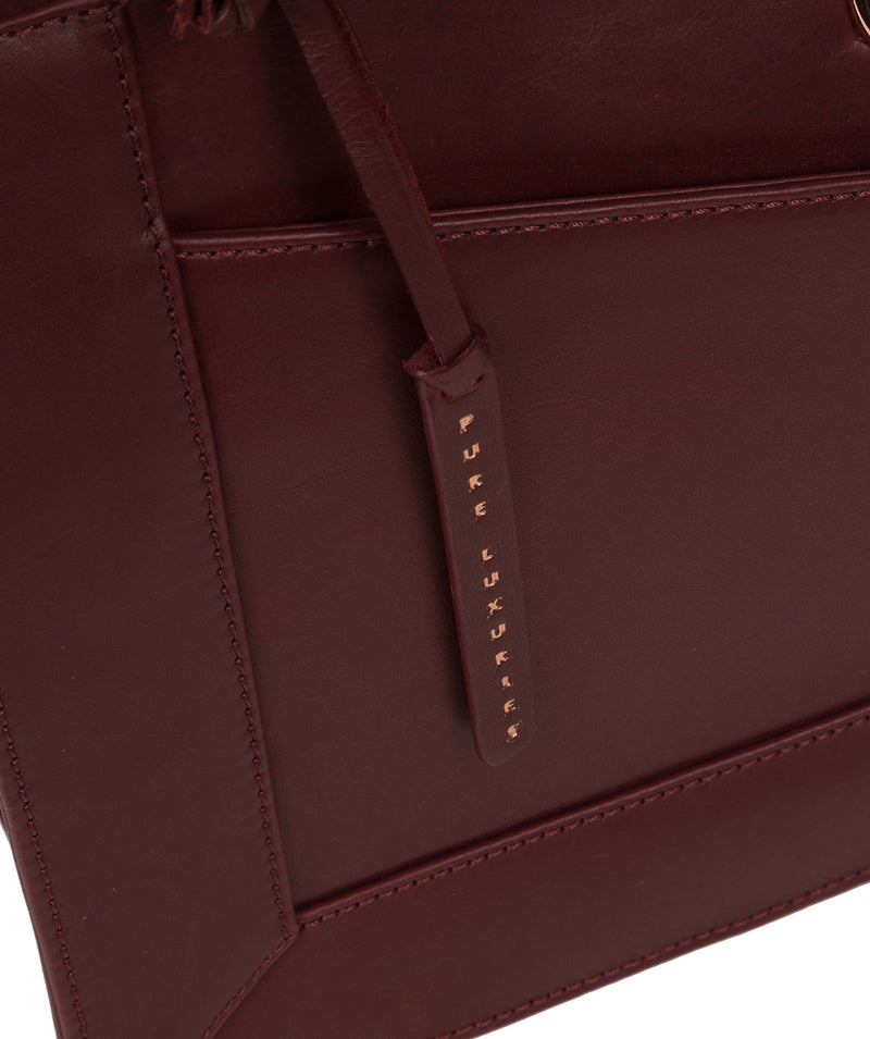 'Zoffany' Burgundy Leather Handbag Pure Luxuries London