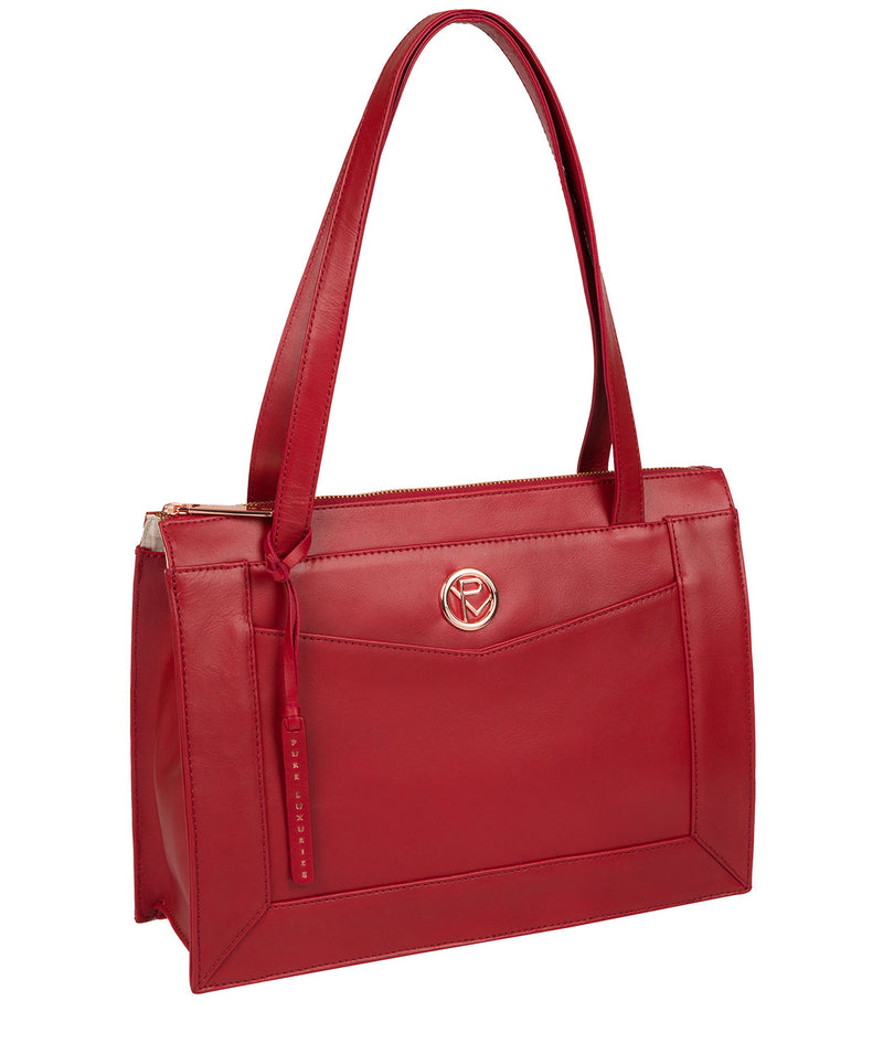 'Zoffany' Cherry Leather Handbag Pure Luxuries London