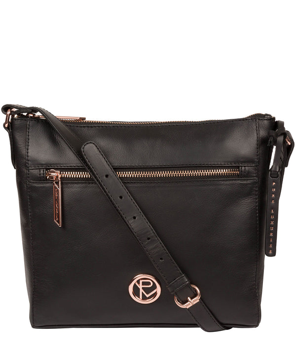 'Byrne' Black Leather Cross Body Bag image 1