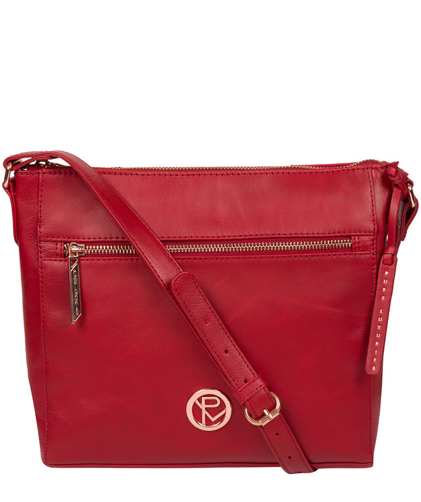 'Byrne' Cherry Leather Cross Body Bag image 1