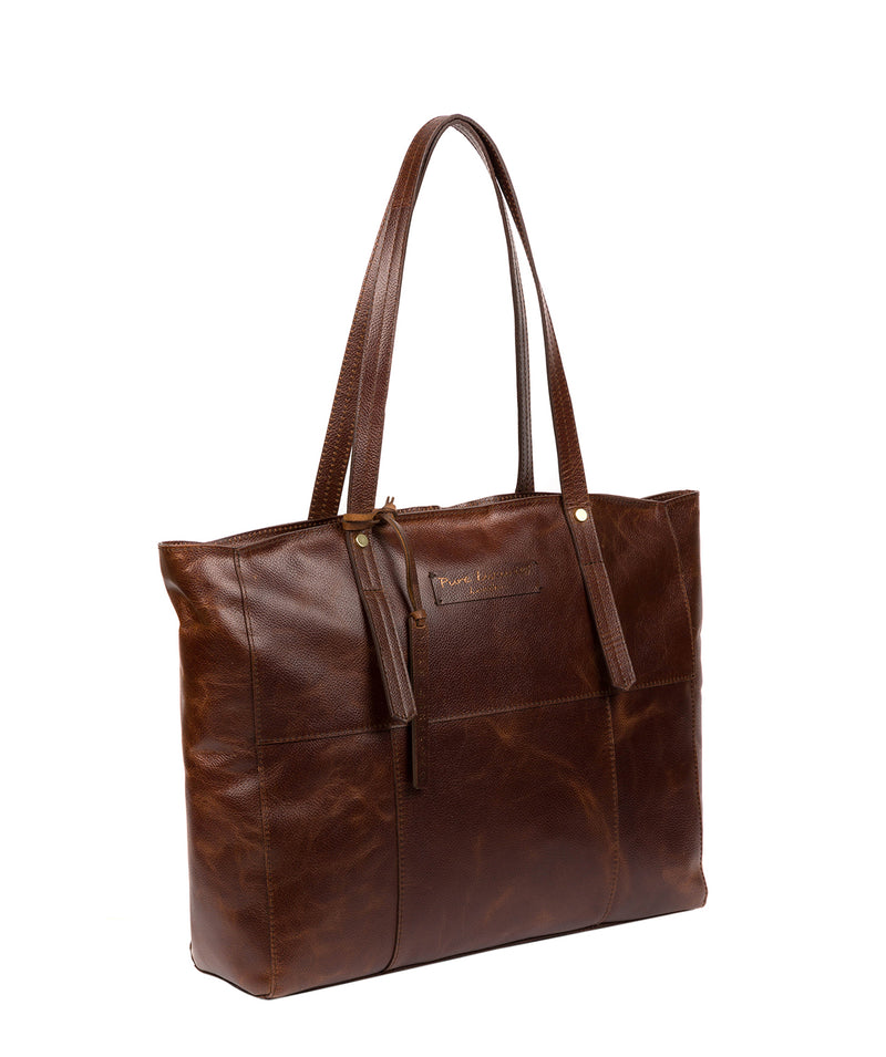'Fullwell' Vintage Brown Leather Tote Bag