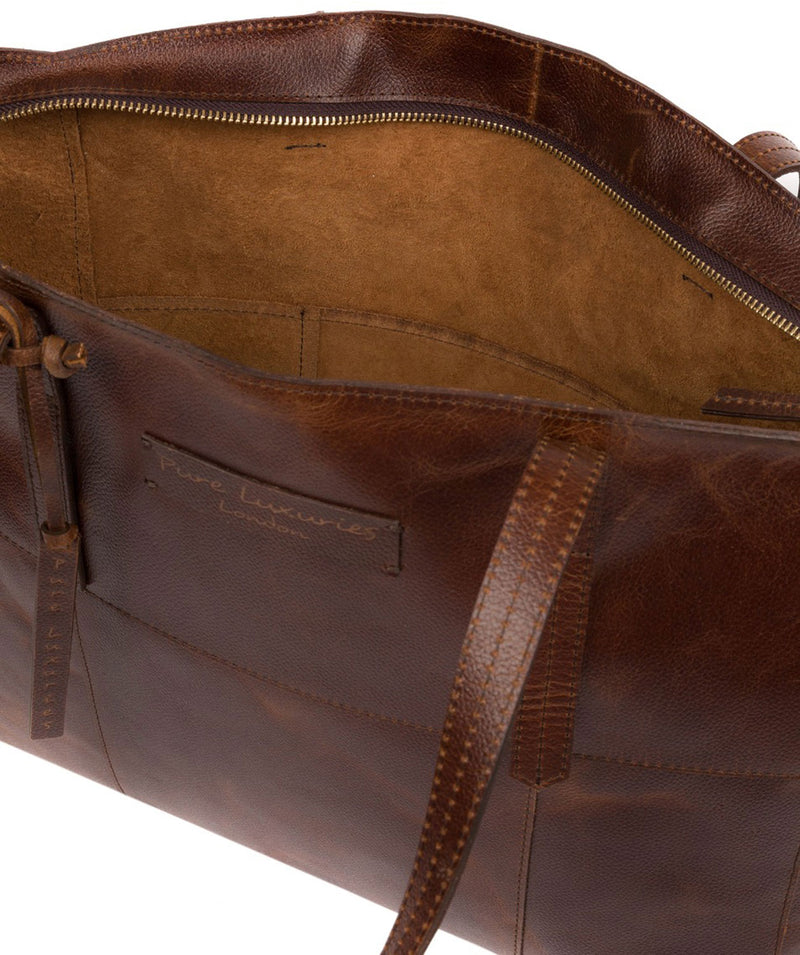 'Fullwell' Vintage Brown Leather Tote Bag