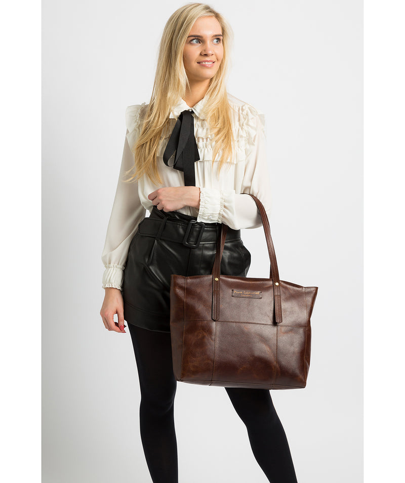 'Fullwell' Vintage Brown Leather Tote Bag image 2