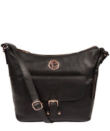 'Monamy' Black Leather Shoulder Bag image 1