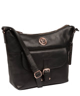 'Monamy' Black Leather Shoulder Bag image 5