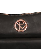 'Monamy' Black Leather Shoulder Bag image 6