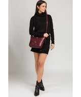 'Monamy' Burgundy Leather Shoulder Bag image 2