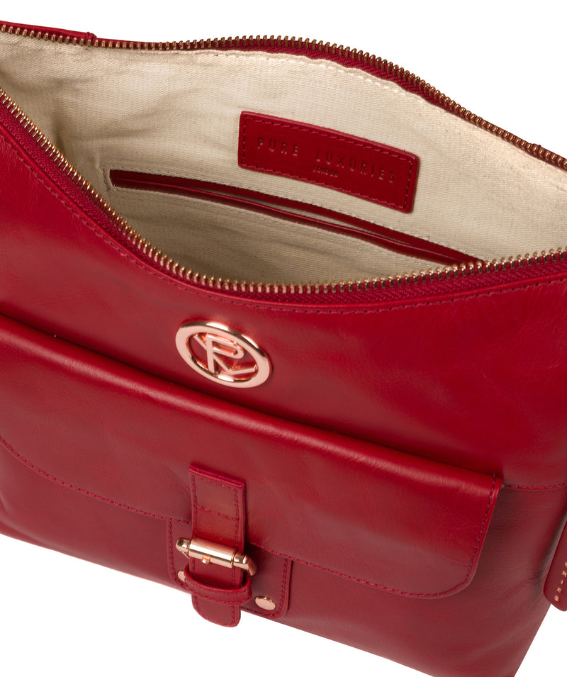 'Monamy' Cherry Leather Shoulder Bag image 4