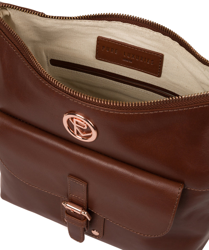'Monamy' Cognac Leather Shoulder Bag image 4