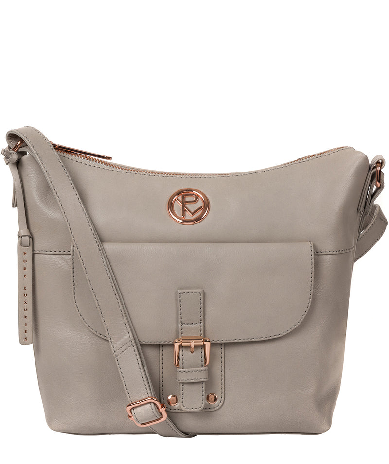 'Monamy' Grey Leather Shoulder Bag image 1