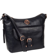 'Monamy' Navy Leather Shoulder Bag Pure Luxuries London