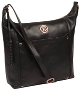 'Miro' Black Leather Shoulder Bag image 5