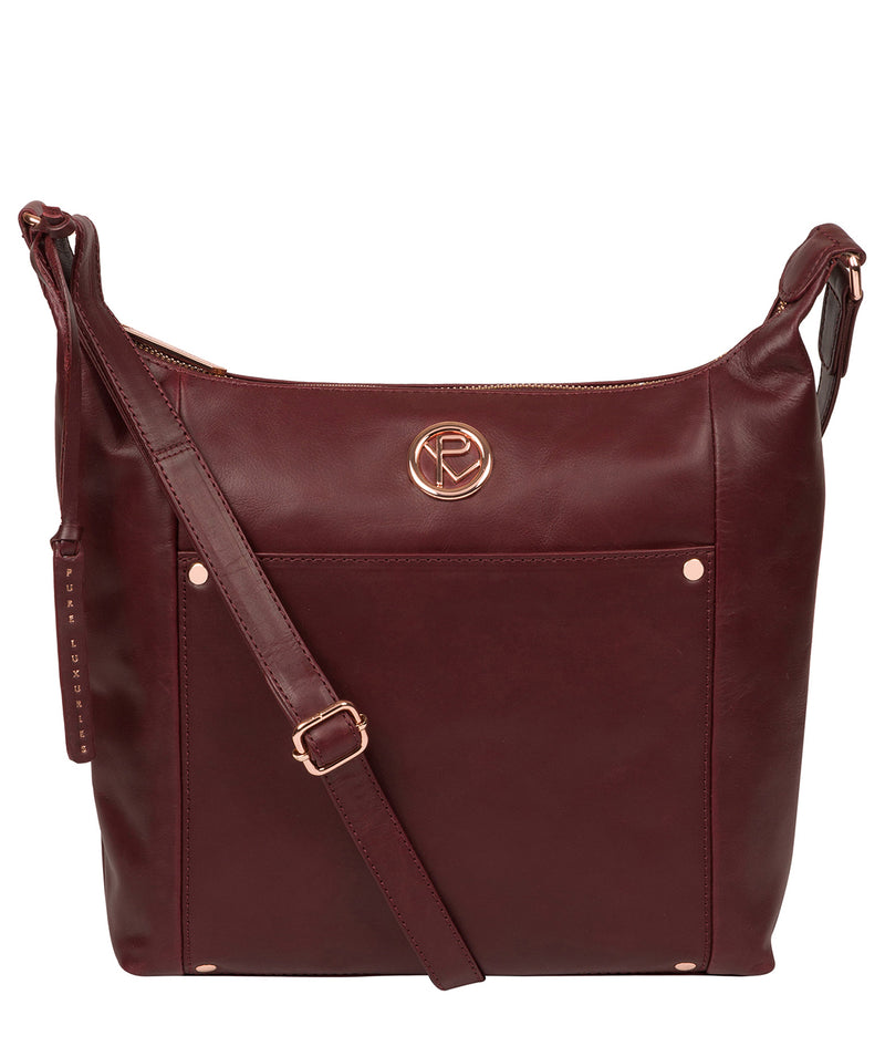 'Miro' Burgundy Leather Shoulder Bag image 1